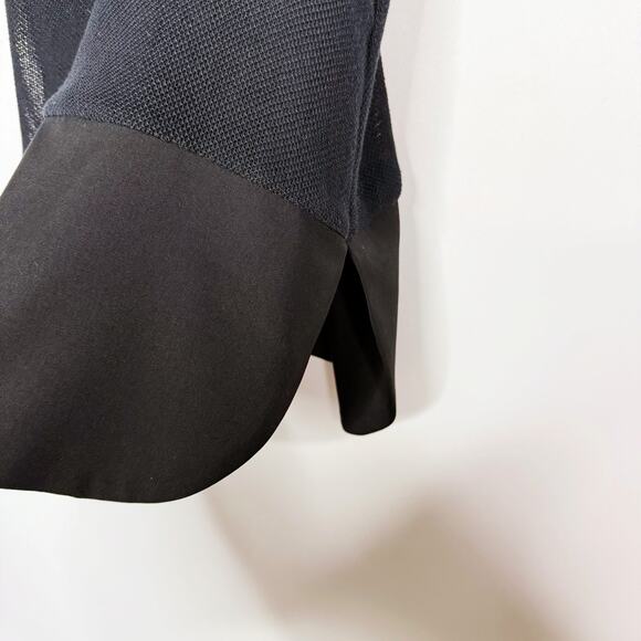 Loeffler Randall Womens 2 Black Mesh Racerback Tank Top Mixed Media Cotton Silk - Picture 5 of 8